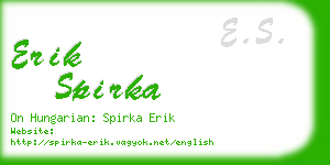 erik spirka business card
